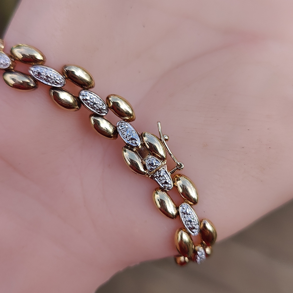 Ross-Simons 14k Vermeil Sterling Silver Diamond Bracelet - Picture 8 of 8